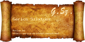 Gerics Szixtusz névjegykártya